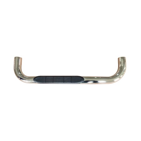 Trailfx NERF BAR ROUND 3 With Step Pads 3 Inch Round Bent Polished Stainless Steel With Welded End Caps FD016S